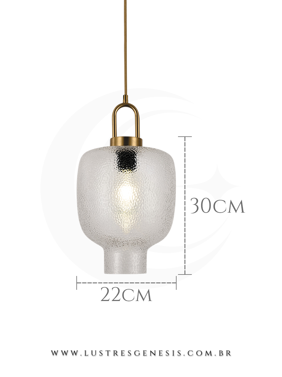 A Luminaria Pendente com acabamento em metal bronze e cupula de vidro transparente e ideal para renovar seu ambiente.